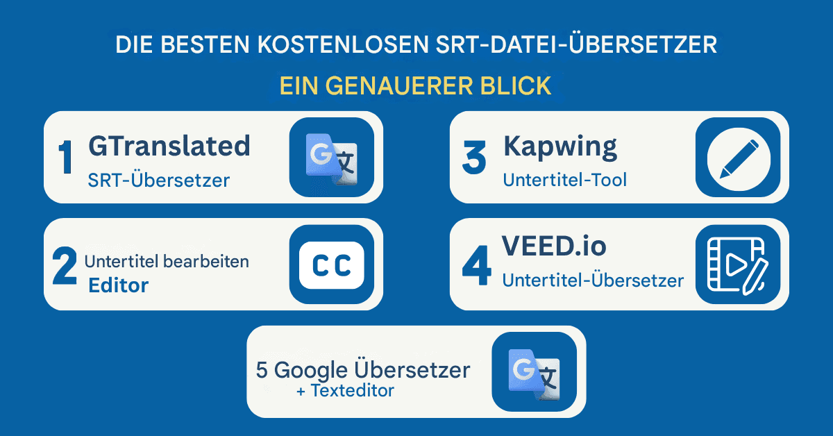 Die besten kostenlosen SRT-Dateiübersetzer: Vollständige Überprüfung und Tutorial