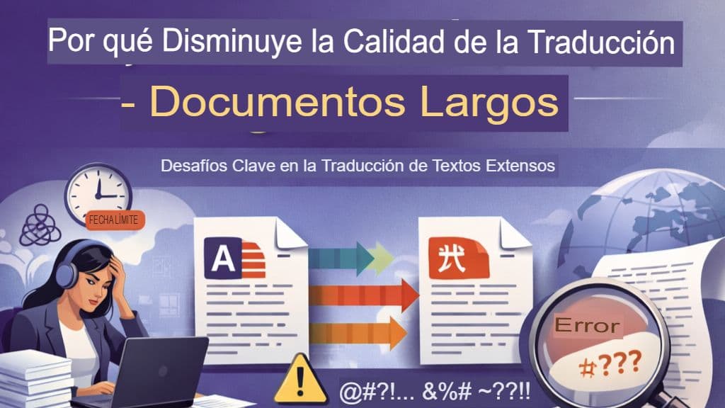 ¿Por qué disminuye la calidad de la traducción en documentos largos?