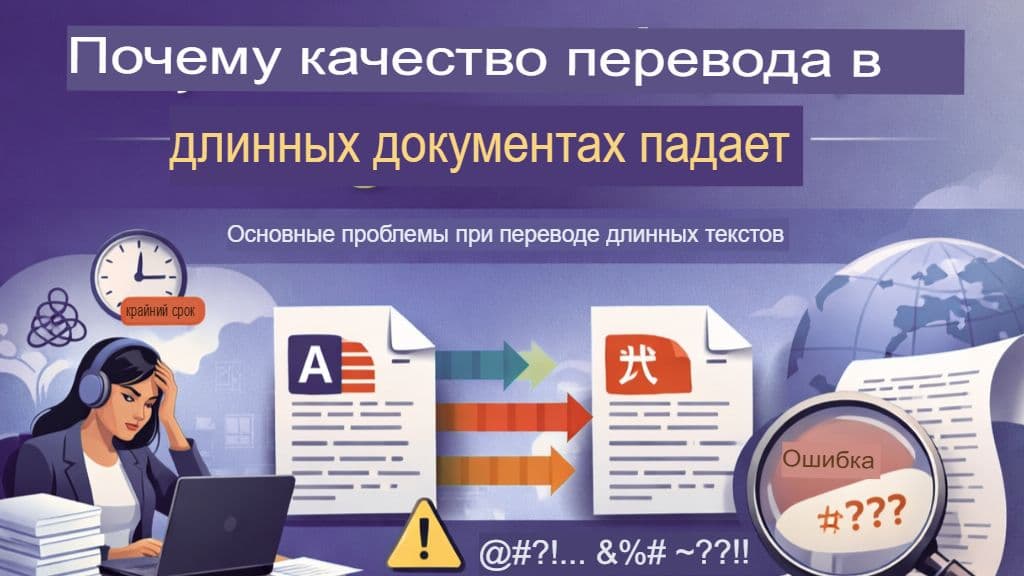 Почему качество перевода длинных документов снижается?