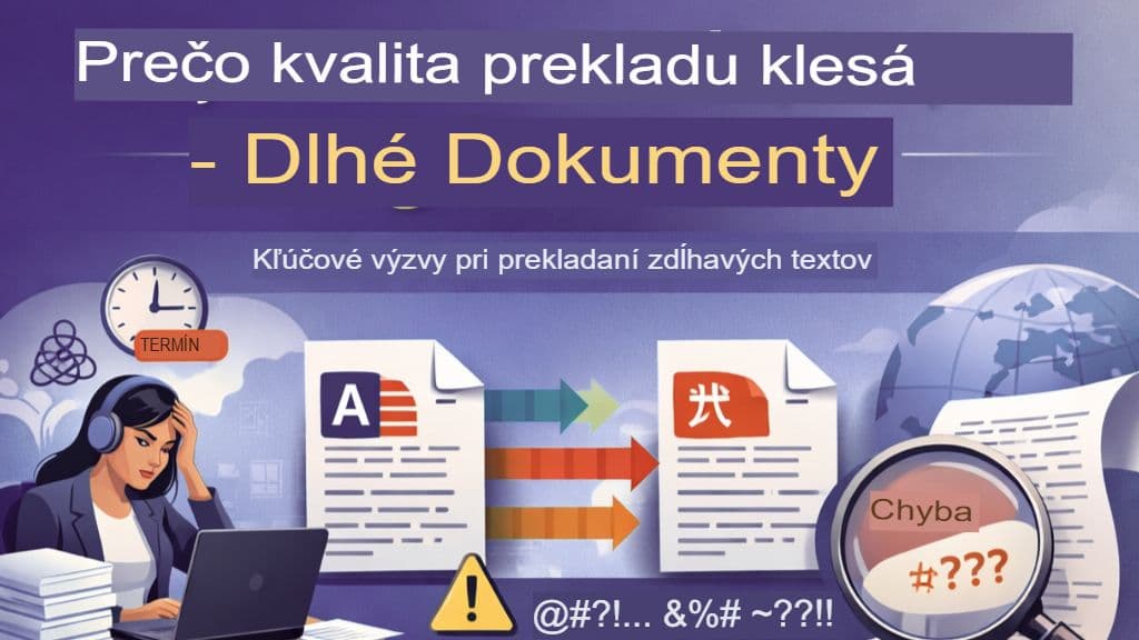 Prečo klesá kvalita prekladu dlhých dokumentov